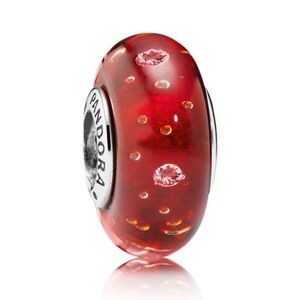 Pandora Red Effervescence Murano Glass Bead Charm